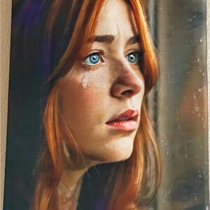 Signed Original Portrait Painting Holly Ureste “Procreate” 12x18 Canvas Wall Art